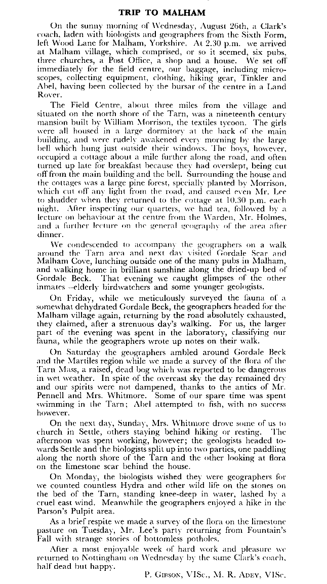 Trip to Malham (1960)